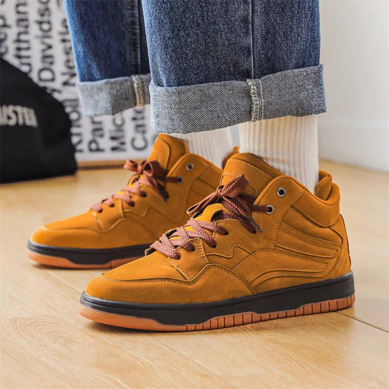 Henry Collins Mid-Top Leather Sneakers