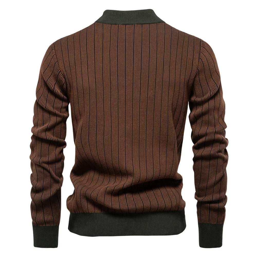 Ethan Cole Striped Cotton Sweater