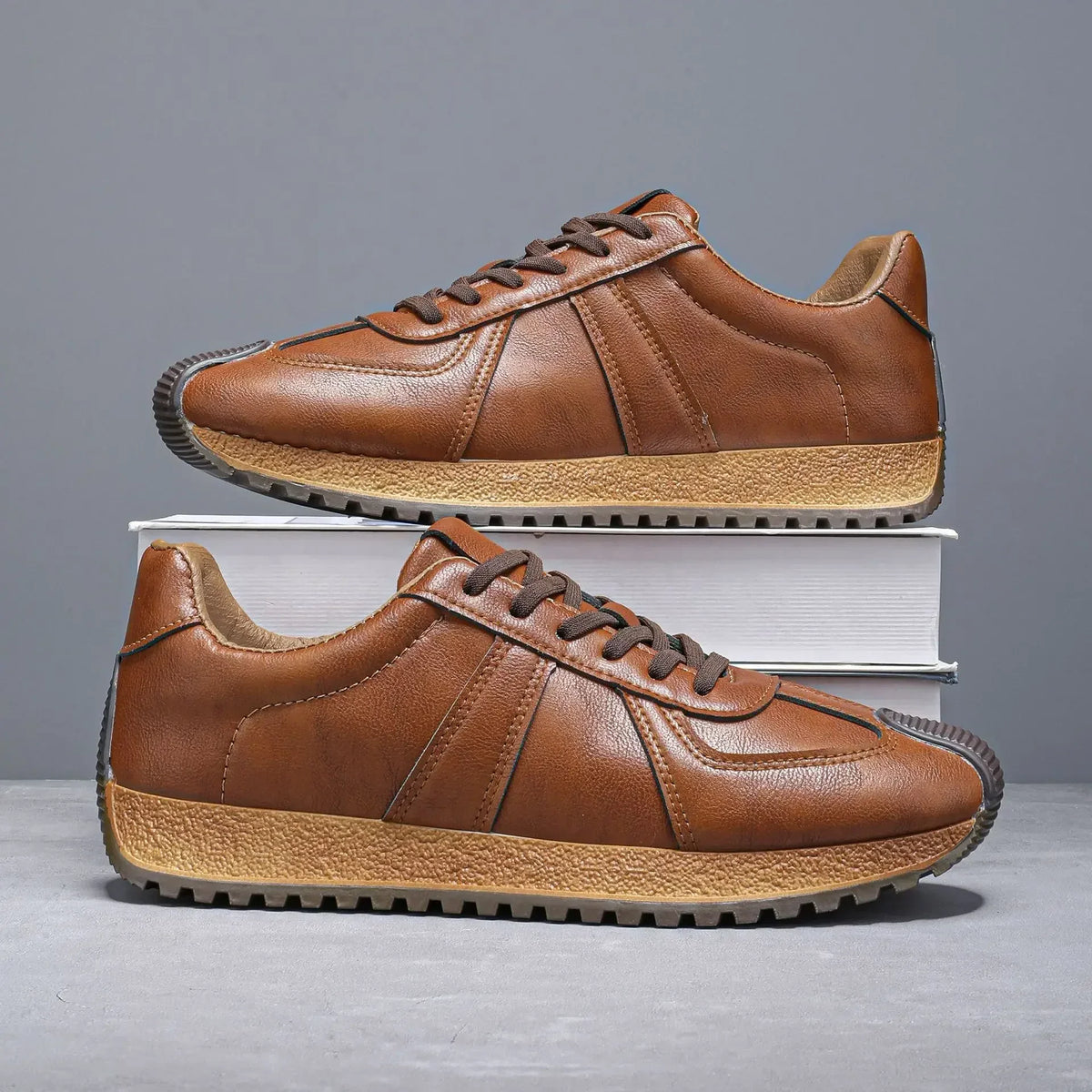Jace Cole Leather Sneakers
