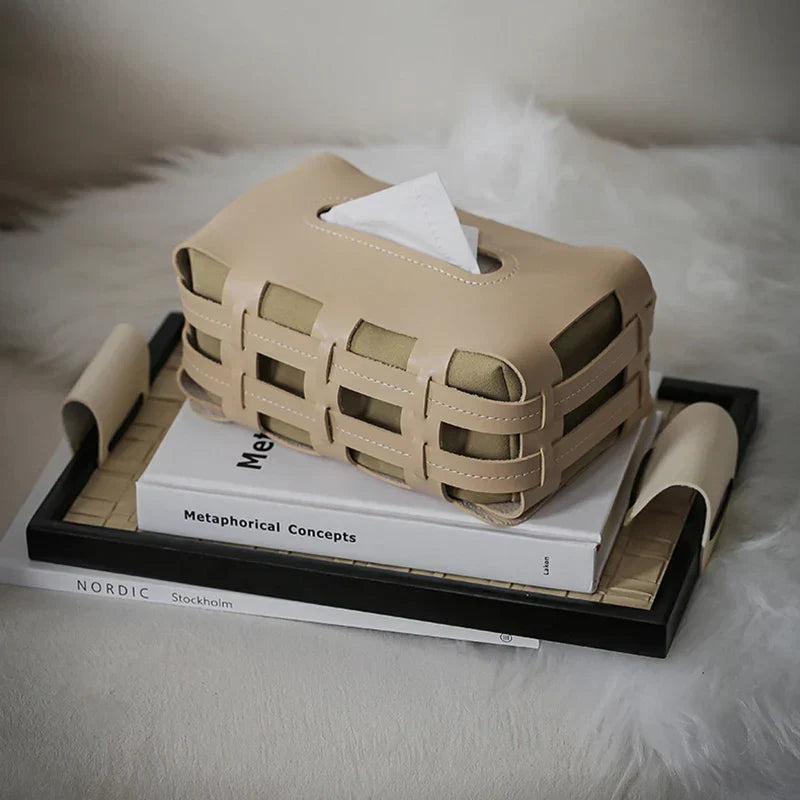 Cameron Leather Tissue Holder