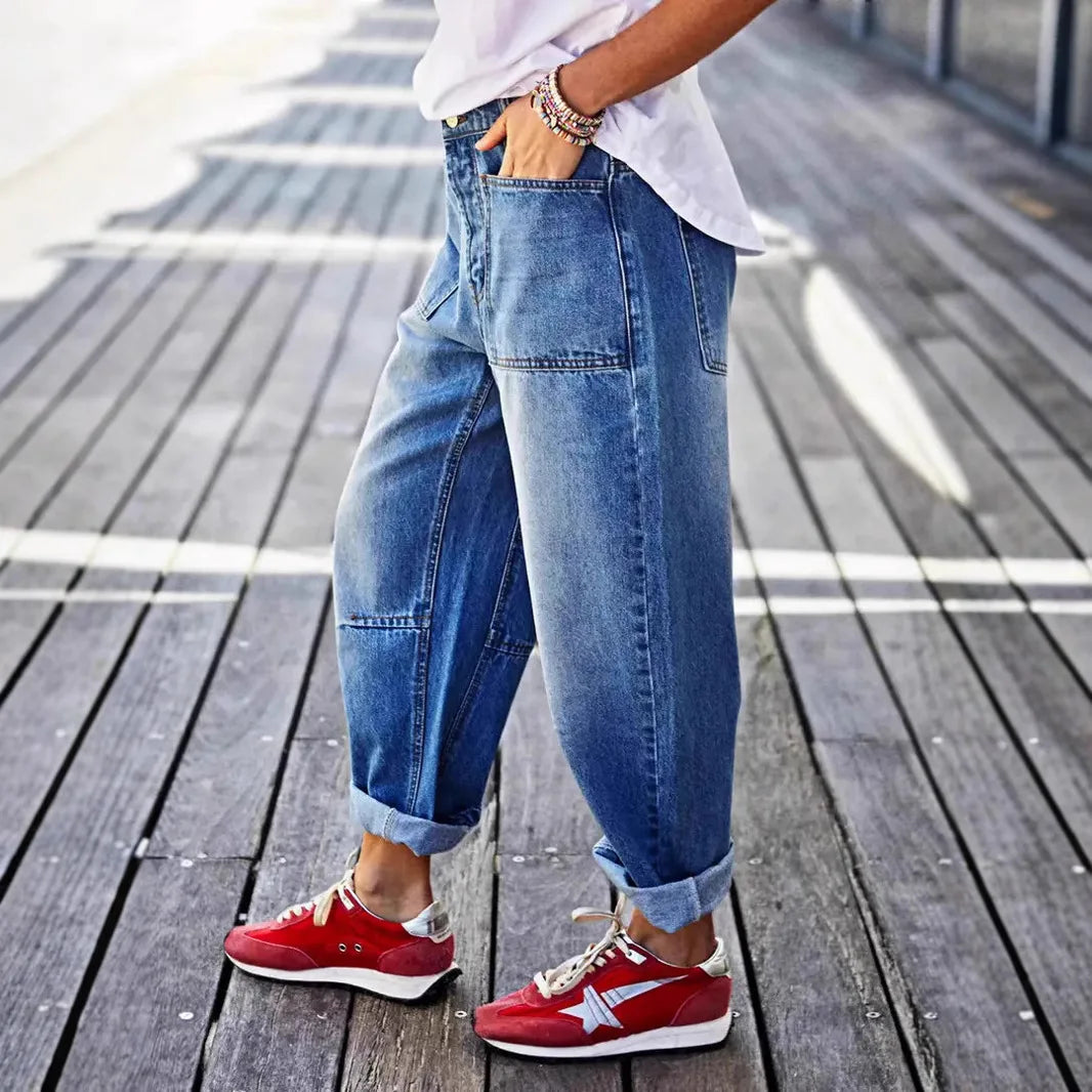 Helga Elastic Wide Leg Jeans