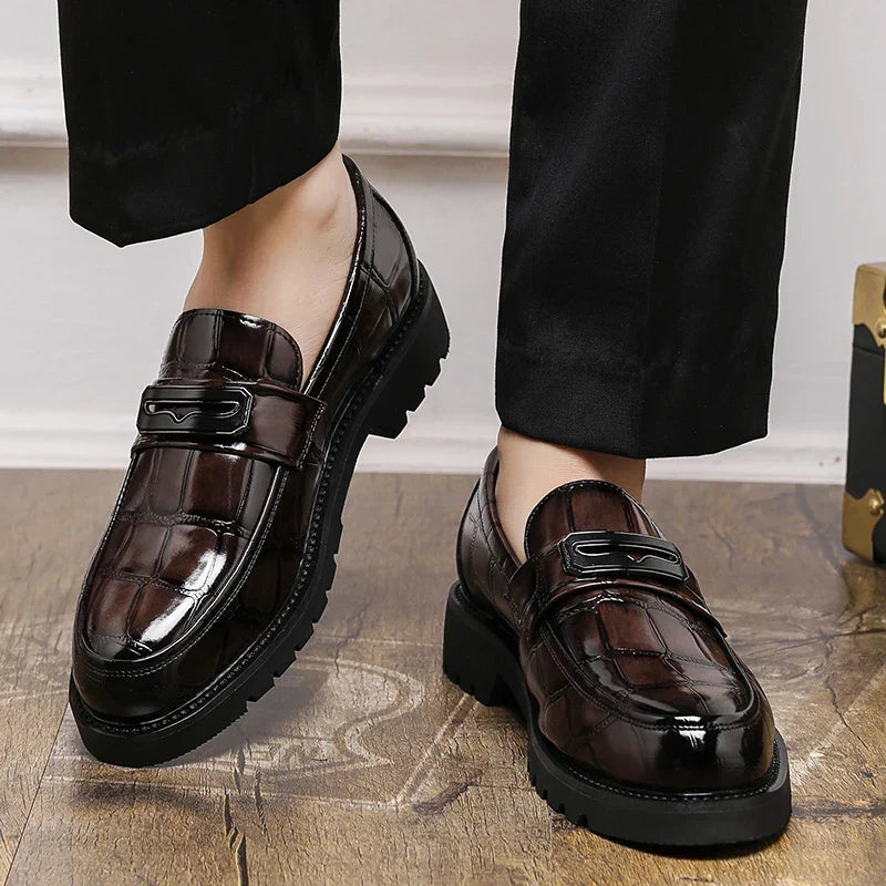 Jack Wellington Croc Leather Loafers
