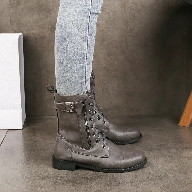 Clara Woods Leather Moto Boot