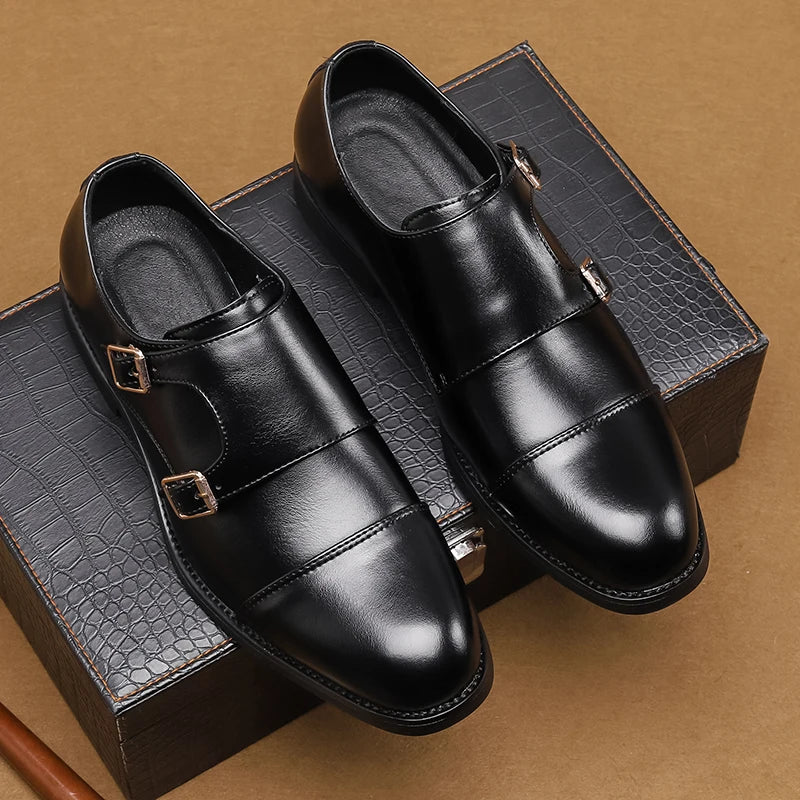 Dan Anthony Leather Monk Shoes