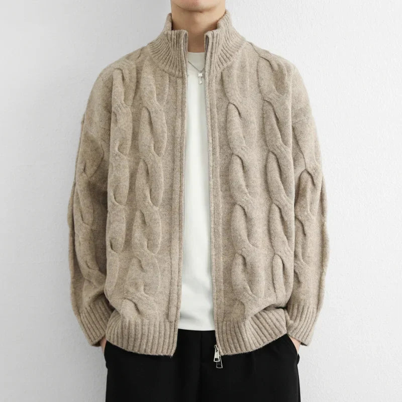 Jacob Mason Cable Zip Cardigan