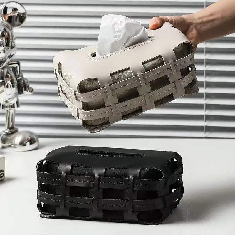Cameron Leather Tissue Holder