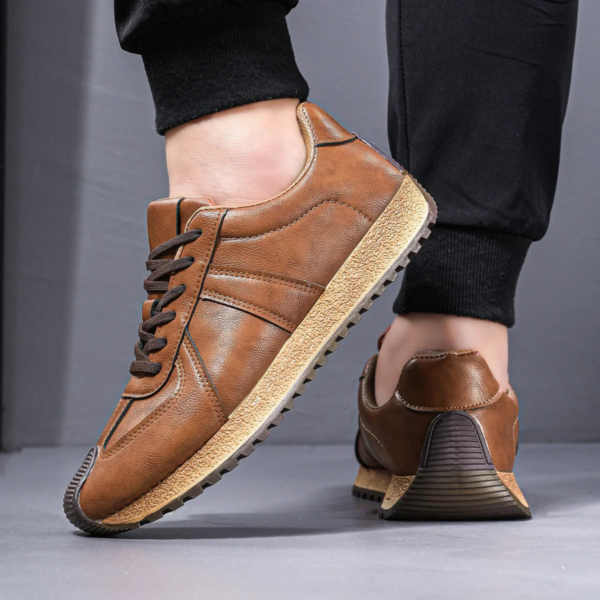 Jace Cole Leather Sneakers