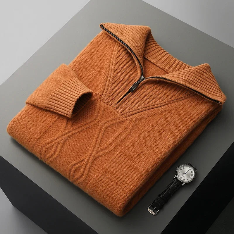 Graham Wells Half-Zip Wool Sweater