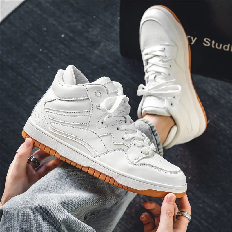 Henry Collins Mid-Top Leather Sneakers