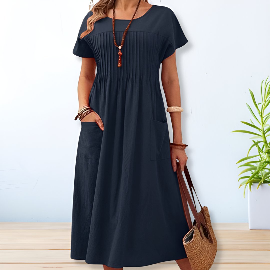Charlotte Langford Pleated Dress