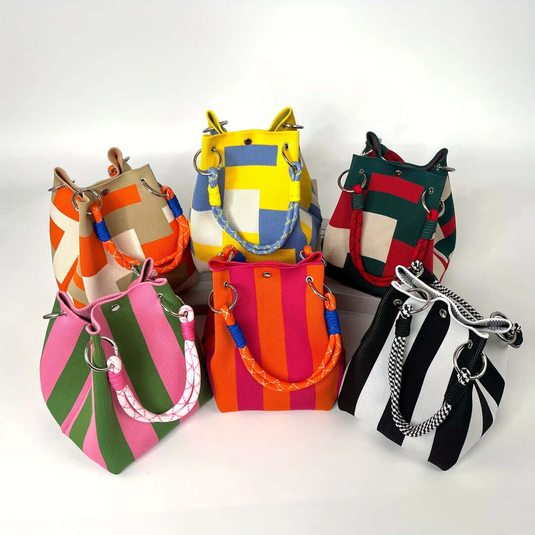 Violet Woven Bucket Bag